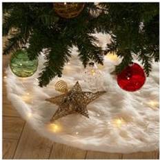 White Christmas Tree Skirts Living and Home D122cm Snow White Plush Christmas Tree Skirt