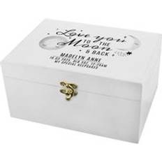 Personalised Memento Company Baby To The Moon Back White Keepsake Small Box