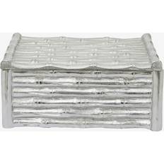 Fifty Five South Hiba Large Silver Finish Bamboo Effect Trinket Small Box