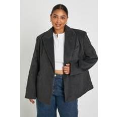 Boohoo L Blazers boohoo Plus Single Breasted Oversized Blazer - Grey