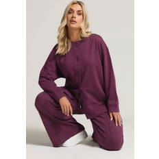 Buttons Cardigans Yours Jersey Button Cardigan Curve Plus Size - Burgundy