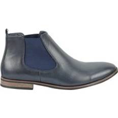 Faux Leather Chelsea Boots Xposed Stylish Faux Leather Chelsea Boots - Navy