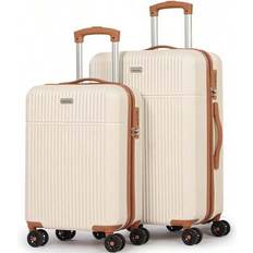 White Suitcase Sets Shein Luggage Sets 2 ABS Hard Shell Lightweight Trolley