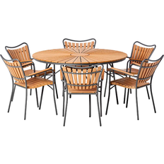 Skargaarden Kerteminde Ø130cm - Teak/Anthracite Havemøbelsæt, 1 borde inkl. 6 stole
