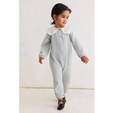 H&M Playsuits H&M Cotton Muslin Romper Suit - Sage Green