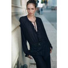 H&M Ladies Chiffon Blouse - Navy Blue