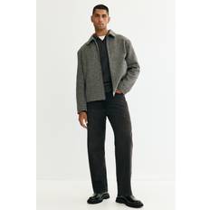 H&M Regular Fit Felted Overshirt - Grey