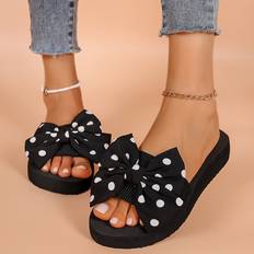 Women Flip-Flops Temu Thick-soled Flip-flops With A Bow Sandals - New Summer Fashion