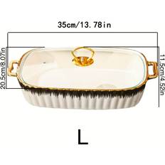 Temu Elegant Ceramic Oval Casserole Dishes With Lids