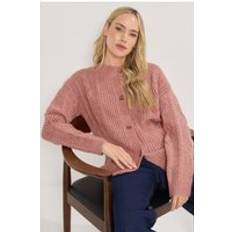 Pink - Women Cardigans LTS Tall Women's Pink Pointelle Knit Cardigan - Pink