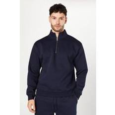 Natural Jumpers Burton Mens Half Zip Jersey Sweatshirt - Navy