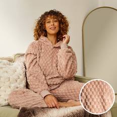 Natural Sleepwear OHS Waffle Fleece Winter Hoodie Pyjama Set - Natural