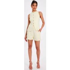Women Shorts Quiz Women's Light Yellow Tailored Shorts - UK 12