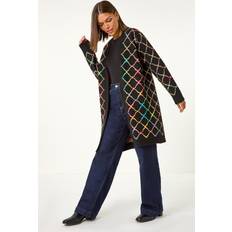 Multicoloured Cardigans Roman Geometric Print Knit Cardigan - Multi