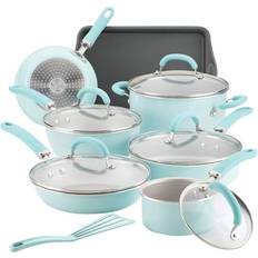 Rachael Ray Create Delicious Blue Shimmer Cookware Set with lid 13 Parts