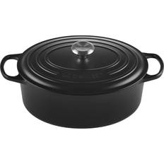 Grytor på rea Le Creuset Satin Svart Signature Oval med lock 4.7 L 29 cm