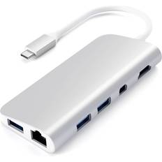 Satechi Laptop Dockningsstationer Satechi ST-TCMM8PAS Silver