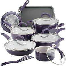 Rachael Ray Create Delicious Purple Shimmer Cookware Set with lid 13 Parts
