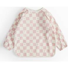 Tu Pink Chequered Print Long Sleeve Bib One Size