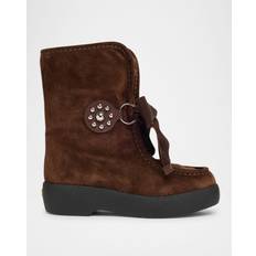 Valentino Garavani Ankelboots Valentino Garavani Snowish Suede Ankle Boots - Brown