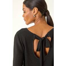 Cut-Out Jumpers Roman Tie Back Knit Jumper - Black