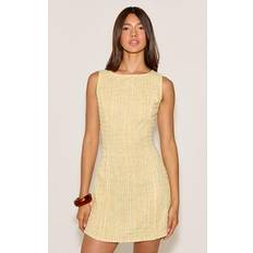 PrettyLittleThing Lime Striped Boat Neck Dress