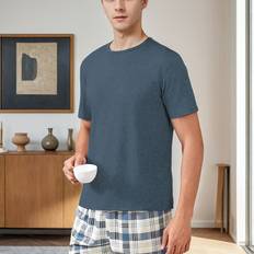 Men - Polyester Pyjamas Temu Men's Casual Pajama Set Comfortable Polyester Elastane Blend T-shirt - Multicolore