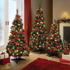Red Christmas Trees Coopers of Stortford 4Ft Pop Up Pre Lit Artificial Christmas Tree