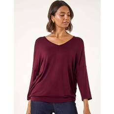 V-Neck Jersey Stretch T-shirt - Red