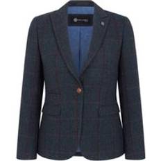 Natural Blazers Paul Andrew Madrid Tweed Tailored Fit Blazer - Navy