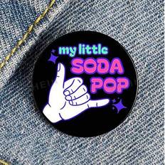 Shein My Little Soda Pop Printed Pin Brooches Shirt - Cartoon