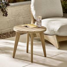 Round Garden Table Furniturebox Iko Solid Wood Round Light Brown Outdoor Side Table