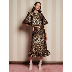 Midi Skirt Leopard Print - Brown