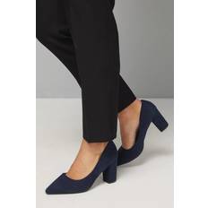 Natural - Women Heels & Pumps Good For The Sole Wide Fit Exmoor Faux Suede Comfort Heel - Navy