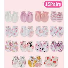 Multicoloured Mittens Children's Clothing Shein Newborn Baby Mittens No Scratch Soft Elastic - For 0-3 Months