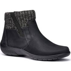 Black - Nubuck Ankle Boots Hotter Malham Womens Ankle Boots - Black Nubuck
