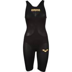 Water Repellent - Women Swimwear Arena Carbon Air 2 Open Back Swimsuit - Black Gold