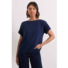 Natural Blouses Dorothy Perkins Roll Sleeve Blouse - Navy