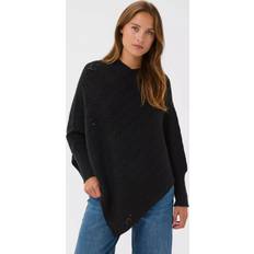 Black Capes & Ponchos Kaffe Oline Round Neck Poncho