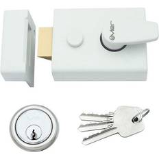 Afit White Nightlatch Front Door Lock Easy Grip
