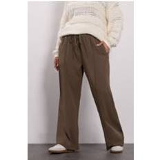 Yours Seam Front Wide Leg Trousers Curve Plus Size - Brown