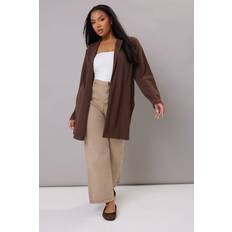 Polyester - Women Blazers Yours Longline Blazer Women's Plus Size - Chocolate Brown