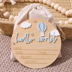 Photoframes & Prints Shein Newborn Baby Milestone Wooden Plaque Sign