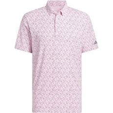 Adidas Pink Polo Shirts adidas Ultimate365 Micro Argyle Golf Polo Shirt - Clear Pink/Preloved Violet