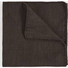 Brown Handkerchiefs Reiss Celso Silk Blend Herringbone Pocket Square - Chocolate Brown