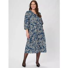 4XL Kjoler Kaffe Curve Kcmahlia Dress Kjoler Nylon - Blue