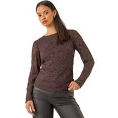 Clothing Dusk Baroque Lace Top - Chocolate