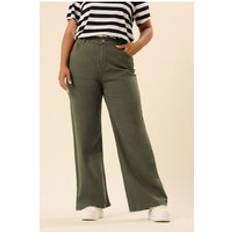 Green - Women Jeans Yours Wide Leg Jeans Khaki Green