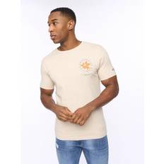 Florals T-shirts Crosshatch Flowered Men's T-Shirt Light Stone