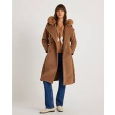 River Island Hybrid Longline Padded Coat - Brown